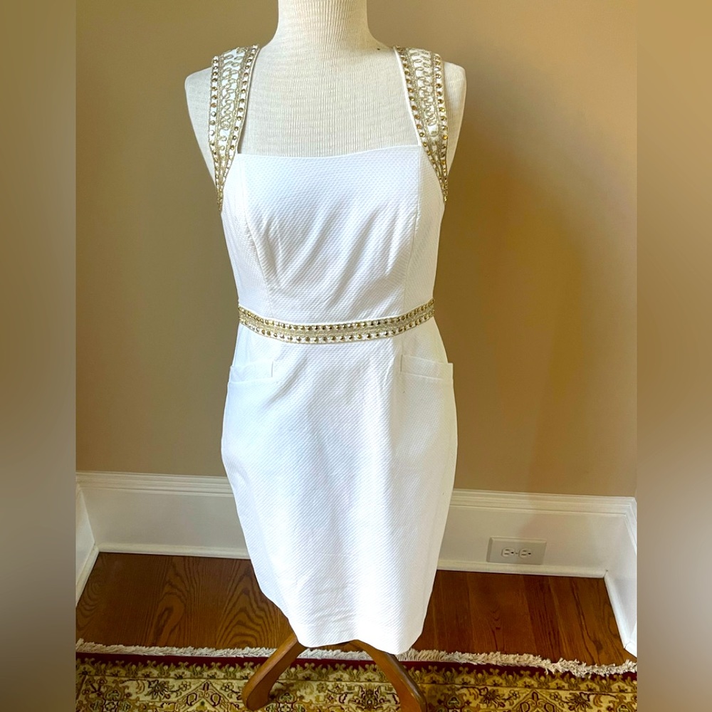 NWT Lilly Pulitzer White/Gold Dress - size 6